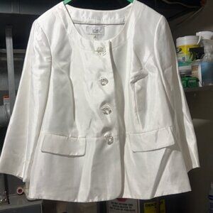 NEW LE SUIT WOMEN'S OFF-WHITE DRESSY SUIT (BLAZER & SKIRT) 16W